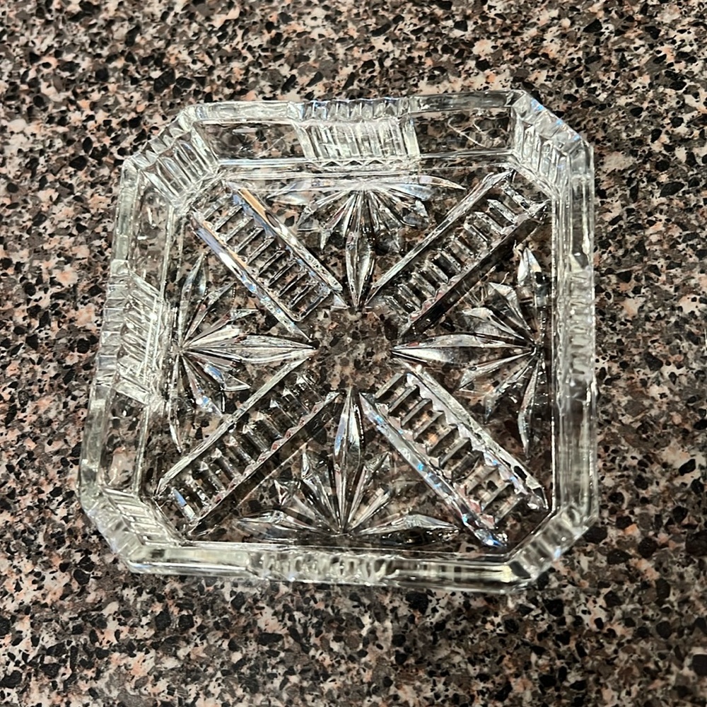 Vintage Pressed Cut Glass Ashtray